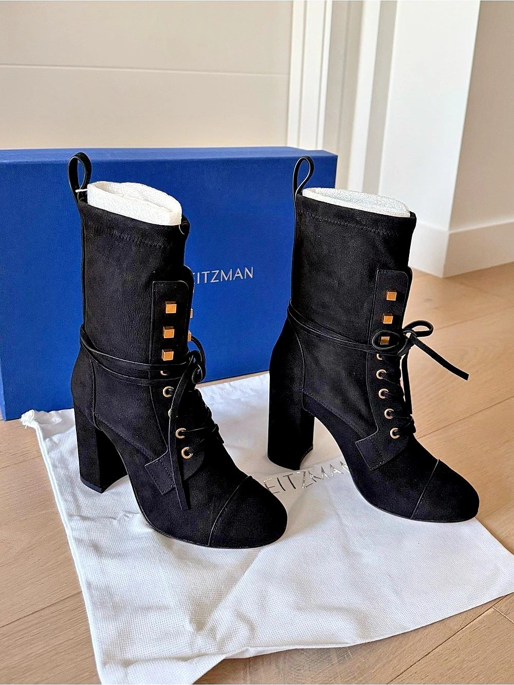 Stuart Weitzman Veruka Black Suede Boots EU 36.5